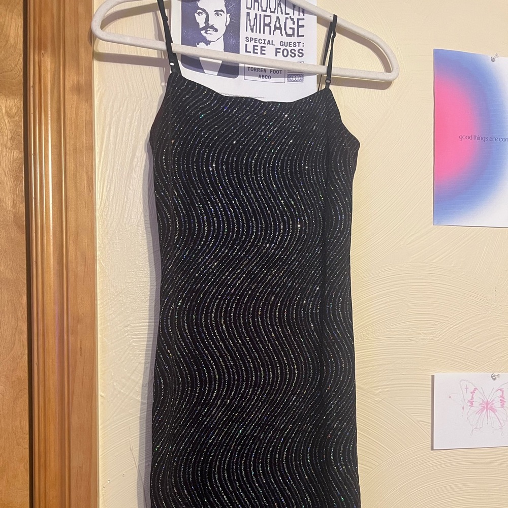 wavy striped glitter purple blue silver bodycon dress